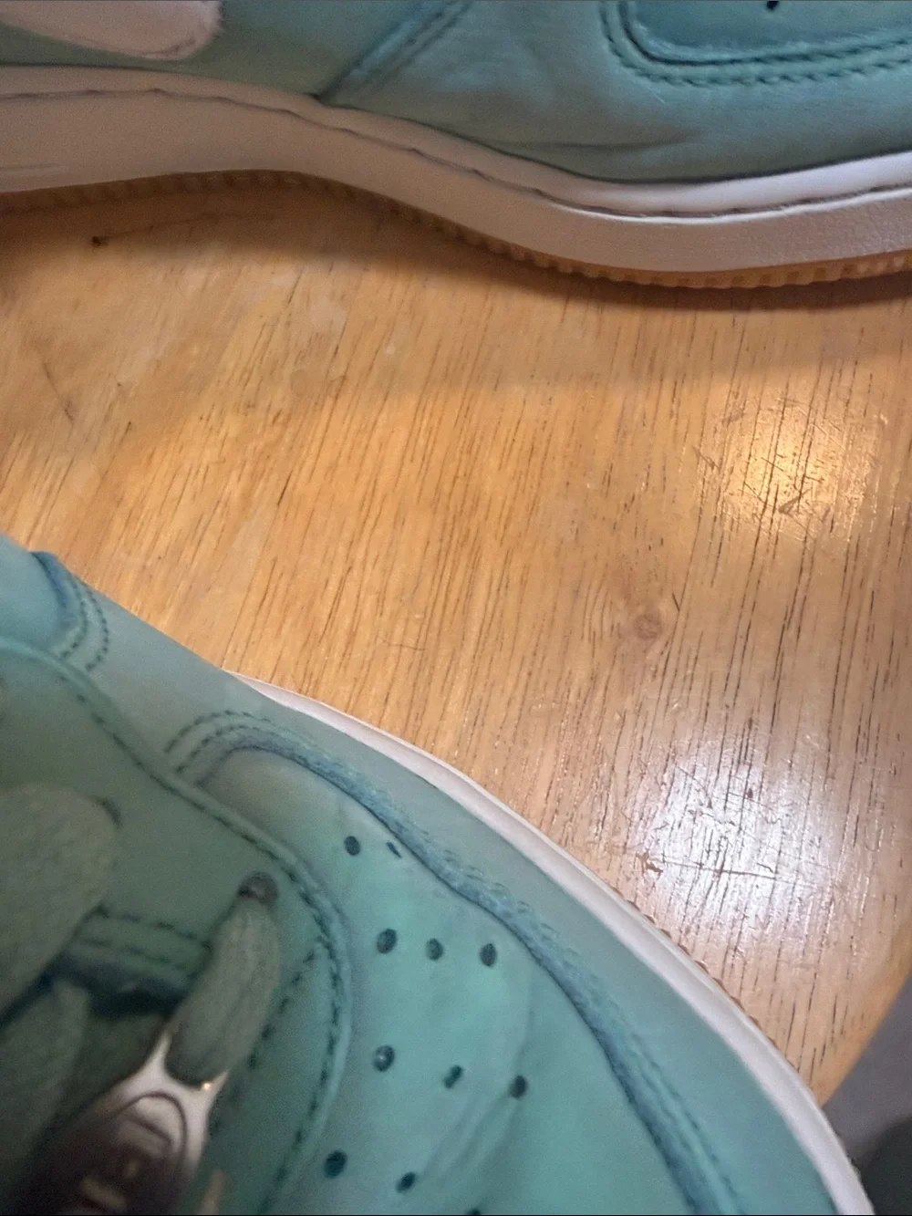 Nike Kids Mid-Top Sneakers in Teal and White